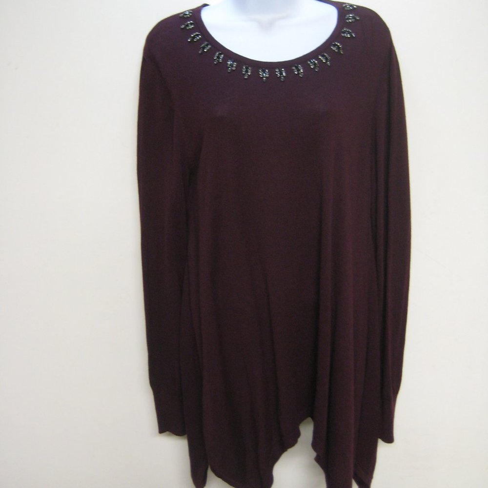 SIMPLY VERA Wang Tunic sweater w/handkerchief hem